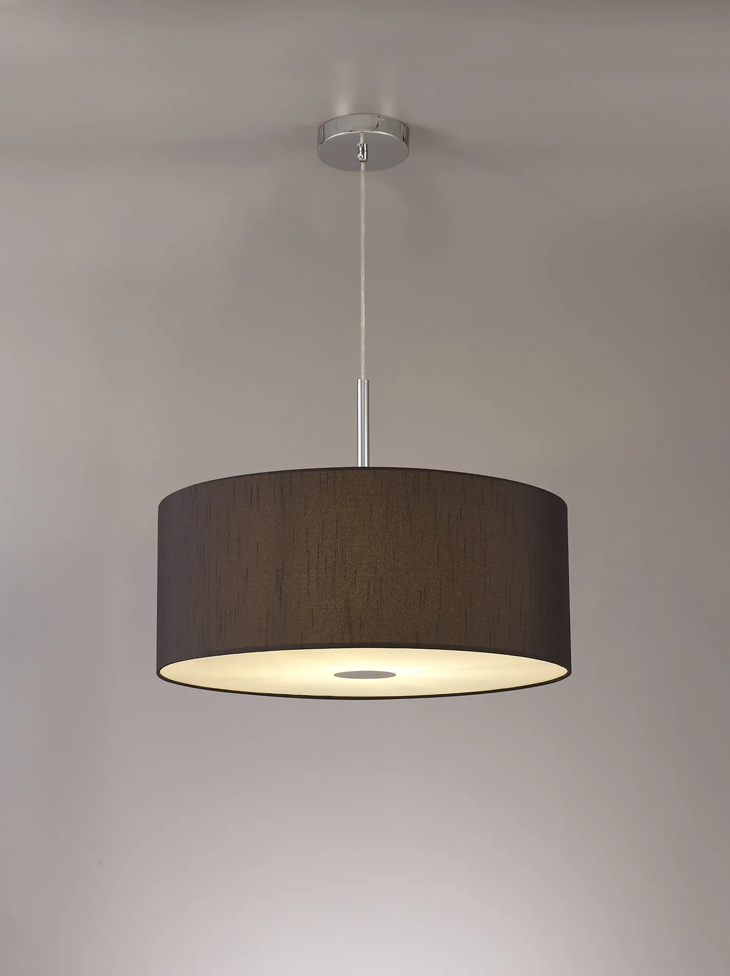 Baymont 50cm Pendant 1 Light Polished Chrome, Black, Frosted Diffuser DK0149  Deco Baymont CH BL